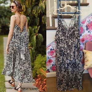Anthropologie Flowy Strappy Midi Dress